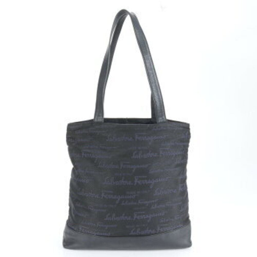 Salvatore Ferragamo leather tote bag shoulder business document black ECE